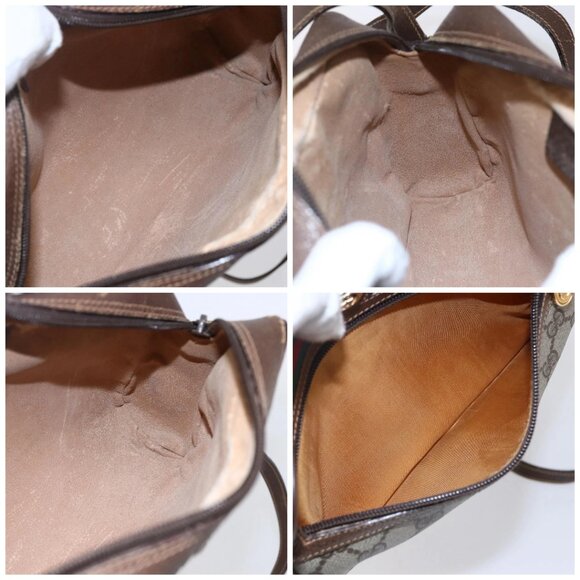 GUCCI GG Supreme Web Sherry Line Bag PVC Beige Gold 56 02 087 Auth BA7251 - Picture 16 of 16